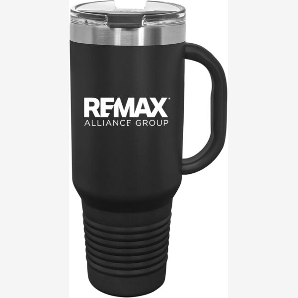   - Premium 40oz Travel Mug with Snap Lid & Straw Thumbnail